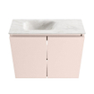 MONDIAZ TURE-DLUX Meuble toilette - 60cm - Rosee - EDEN - vasque Ostra - position gauche - 1 trou de robinet SW1105001