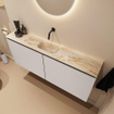 MONDIAZ TURE-DLUX Meuble toilette - 120cm - Linen - EDEN - vasque Frappe - position centrale - sans trou de robinet SW1102886