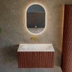 Mondiaz KURVE Ensemble de meuble de salle de bains - 80x46x40cm - 1 tiroir - lavabo solid surface - central - sans trou de robinet - Ruby SW1415601