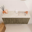Mondiaz JOYA-DLUX 80cm toiletmeubel - kleur Dusk - Wastafel FAYE positie Rechts 1 kraangat kleur Frappe. SW1423068