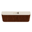 Mondiaz JOYA-DLUX 123.2cm toiletmeubel - ronding links en rechts kleur Ruby - Wastafel FAYE positie Midden Zonder kraangat kleur Meli. SW1425396