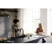 Hansgrohe Aqittura système de filtration mitigeur de cuisine 210 bec extractible 1jet noir mat SW918722