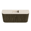 Mondiaz JOYA-DLUX 93.2cm toiletmeubel - ronding links en rechts kleur Shadow - Wastafel FAYE positie Midden 1 kraangat kleur Meli. SW1424932