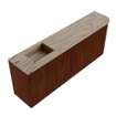 Mondiaz JOYA-DLUX 111.6cm meuble de salle de bains - arrondi droit couleur Ruby - Vasque FAYE position Gauche 1 trou de robinet couleur Arena. SW1425310