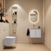 MONDIAZ TURE-DLUX meuble de toilettes 60 cm Cale. EDEN lavabo Ostra position gauche. Sans trou de robinet. SW1104717