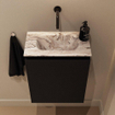MONDIAZ TURE-DLUX Meuble toilette - 40cm - Urban - EDEN - vasque Glace - position centrale - sans trou de robinet SW1103107