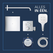 GROHE QuickFix Precision SmartControl inbouw douchesysteem met Vitalio Rain Mono 310 Cube hoofddouche chroom SW1120186