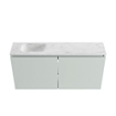 MONDIAZ TURE-DLUX meuble de toilettes 100 cm Greey. EDEN vasque Opalo position gauche. Avec 1 trou de robinet. SW1104372