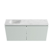 MONDIAZ TURE-DLUX Meuble toilette - 100cm - Greey - EDEN - vasque Opalo - position gauche - 1 trou de robinet SW1104372