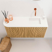 Mondiaz JOYA 81.6cm toiletmeubel - ronding links kleur Oak - Wastafel FAYE positie Rechts Zonder kraangat kleur Talc. SW1421176
