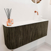 Mondiaz JOYA 101.6cm toiletmeubel - ronding links kleur Shadow - Wastafel FAYE positie Rechts Zonder kraangat kleur Talc. SW1421449