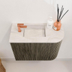 Mondiaz JOYA-DLUX 51.6cm toiletmeubel - ronding rechts kleur Shadow - Wastafel FAYE positie Links 1 kraangat kleur Ostra. SW1423066