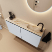 MONDIAZ TURE-DLUX Meuble toilette - 100cm - Clay - EDEN - vasque Frappe - position droite - 1 trou de robinet SW1102767