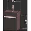 Duravit Ketho 2 meuble sous-lavabo avec 1 porte 43,4x33,8x44cm gauche, avec poignée anthracite taupe super mat SW773121