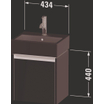 Duravit ketho 2 meuble sous lavabo avec 1 porte 43.4x33.8x44cm à gauche, avec poignée noyer anthracite mate SW772121