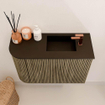 Mondiaz JOYA 61.6cm toiletmeubel - ronding links kleur Dusk - Wastafel FAYE positie Rechts 1 kraangat kleur Urban. SW1421656