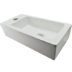 FortiFura Calvi Pack Lave-mains - 1 trou de robinet - gauche - robinet Doré brossé mat - Blanc SW968210