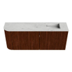 Mondiaz JOYA-DLUX Meuble de salle de bains 101,6cm - arrondi gauche couleur Ruby - Vasque FAYE position Droite Sans trou de robinet couleur Opalo SW1423745