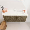 Mondiaz JOYA 81.6cm toiletmeubel - ronding links kleur Dusk - Wastafel FAYE positie Rechts 1 kraangat kleur Talc. SW1421601