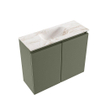 MONDIAZ TURE-DLUX Meuble toilette - 60cm - Army - EDEN - vasque Frappe - position centrale - sans trou de robinet SW1102646