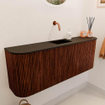 Mondiaz JOYA Meuble de salle de bains 113.2cm - arrondis gauche et droite couleur Ruby - Vasque FAYE position Milieu Sans trou de robinet couleur Urban SW1421849