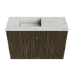 Mondiaz JOYA-DLUX 60cm meuble de salle de bains - couleur Shadow - Vasque FAYE position Gauche Sans trou de robinet couleur Opalo. SW1422894