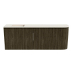 Mondiaz JOYA-DLUX Meuble de salle de bains 111.6cm - arrondi droit couleur Shadow - Vasque FAYE position Gauche Sans trou de robinet couleur Meli SW1424929