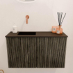 Mondiaz JOYA 70cm toiletmeubel - kleur Shadow - Wastafel FAYE positie Links Zonder kraangat kleur Urban. SW1421528