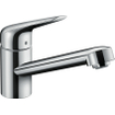Hansgrohe M42 M4221-H100 Robinet de cuisine 1 trou CoolStart EcoClick avec bec pivotant 360° chrome SW241706