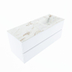 MONDIAZ VICA-DLUX Ensemble meuble de salle de bains - 120cm - meuble bas talc - 2 tiroirs - lavabo encastré cloud à droite - sans trous de robinetterie - version haute 60cm - frape SW1088535