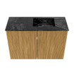 Mondiaz JOYA-DLUX 60cm meuble de salle de bains - couleur Oak - Vasque FAYE position Droite 1 trou de robinet couleur Lava. SW1422069