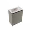 MONDIAZ TURE-DLUX 40cm toiletmeubel Smoke. EDEN wastafel Glace positie links. Met 1 kraangat. SW1103553