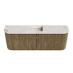 Mondiaz JOYA-DLUX Meuble de salle de bains 113.2cm - arrondi gauche et droite couleur Dusk - Vasque FAYE position Milieu 1 trou de robinet couleur Frappe SW1423103