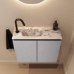 MONDIAZ TURE-DLUX meuble WC 60 cm Plata. Lavabo EDEN Glace position gauche. Avec 1 trou de robinet. SW1103444