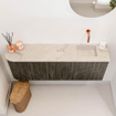 Mondiaz JOYA-DLUX 111.6cm toiletmeubel - ronding links kleur Shadow - Wastafel FAYE positie Rechts Zonder kraangat kleur Frappe. SW1422709