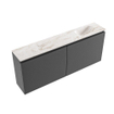 MONDIAZ TURE-DLUX meuble WC 120 cm Dark Grey. EDEN lavabo Frappe position à droite. Sans trou de robinet. SW1102731