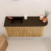 Mondiaz JOYA 81.6cm toiletmeubel - ronding rechts kleur Oak - Wastafel FAYE positie Links 1 kraangat kleur Urban. SW1421209