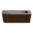 Mondiaz JOYA-DLUX 101.6cm toiletmeubel - ronding links kleur Walnut - Wastafel FAYE positie Rechts 1 kraangat kleur Sombra. SW1424751