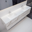 Mondiaz VICA ensemble de meuble de salle de bain - 200cm - meuble sous-vasque carrara - 4 tiroirs - lavabo cloud double - 2 trous de robinet XL version 60cm de haut SW1091074