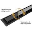 Wiesbaden Douchegoot met flens en tegelrooster 80 x 7 cm mat zwart SW1138574