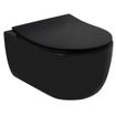 Plieger Kansas Toiletset - UP320 réservoir encastré - wc suspendu - compact - abattant wc mince - softclose - plaque de commande noire mate - boutons ronds - noir mat SW1223032