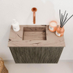 Mondiaz JOYA-DLUX Meuble de toilette 50cm - couleur Shadow - Vasque FAYE position Gauche Sans trou de robinet couleur Arena SW1424775