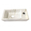 Wiesbaden Mini-Rhea droite kit lave-mains 36x18x9cm aspect marbre Carrara blanc incl. robinet lave-mains Amador en acier brossé SW794537