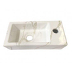Wiesbaden mini-rhea ensemble de lave-mains links 36x18x9cm aspect marbre carrara blanc avec robinet de lave-mains amador acier brossé SW794549