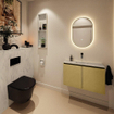 MONDIAZ TURE-DLUX Meuble toilette - 80cm - Oro - EDEN - vasque Opalo - position centrale - sans trou de robinet SW1104424