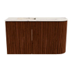 Mondiaz JOYA-DLUX Meuble de toilette 71,6 cm - arrondi droit couleur Ruby - Vasque FAYE position Gauche Sans trou de robinet couleur Nata SW1425453