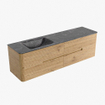 Mondiaz CIRO-DLUX Badkamermeubelset - 170x45x50cm - Solid surface wastafel Lava - 1 wasbak Links - 1 kraangat - 4 lades - Oak SW1530964