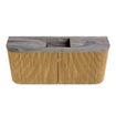 Mondiaz JOYA-DLUX 93.2cm toiletmeubel - ronding links en rechts kleur Oak - Wastafel FAYE positie Midden Zonder kraangat kleur Sombra. SW1424298