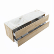 MONDIAZ VICA-DLUX Ensemble meuble de salle de bains - 150cm - meuble bas Washed oak - 4 tiroirs - lavabo encastré cloud à gauche - 1 trou de robinet - version hauteur 60cm - frape SW1088815