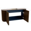 Mondiaz JOYA-DLUX Meuble de salle de bains 93.2cm - arrondis gauche et droite couleur Noyer - Vasque FAYE position Milieu 1 trou de robinet couleur Arena SW1424395